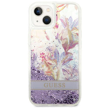 Заредете изображение във визуализатора на галерията – Guess GUHCP14SLFLSU iPhone 14 6.1 "violet / purple hardcase Flower Liquid Glitter - TopMag
