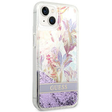 Заредете изображение във визуализатора на галерията – Guess GUHCP14SLFLSU iPhone 14 6.1 "violet / purple hardcase Flower Liquid Glitter - TopMag
