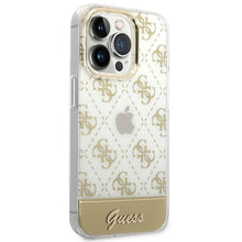 Заредете изображение във визуализатора на галерията – Guess GUHCP14XHG4MHG iPhone 14 Pro Max 6.7 &quot;gold / gold hardcase 4G Pattern Script - TopMag
