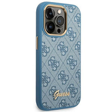 Заредете изображение във визуализатора на галерията – Guess GUHCP14XHG4SHB iPhone 14 Pro Max 6.7 "blue / blue hard case 4G Vintage Gold Logo - TopMag
