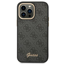 Заредете изображение във визуализатора на галерията – Guess GUHCP14XHG4SHK iPhone 14 Pro Max 6.7 "black / black hard case 4G Vintage Gold Logo - TopMag
