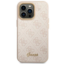 Заредете изображение във визуализатора на галерията – Guess GUHCP14XHG4SHP iPhone 14 Pro Max 6.7 "pink / pink hard case 4G Vintage Gold Logo - TopMag

