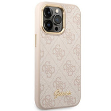 Заредете изображение във визуализатора на галерията – Guess GUHCP14XHG4SHP iPhone 14 Pro Max 6.7 "pink / pink hard case 4G Vintage Gold Logo - TopMag
