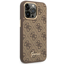 Заредете изображение във визуализатора на галерията – Guess GUHCP14XHG4SHW iPhone 14 Pro Max 6.7 "brown / brown hard case 4G Vintage Gold Logo - TopMag
