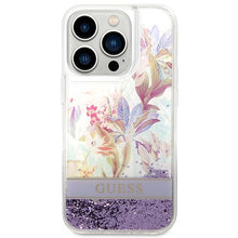 Заредете изображение във визуализатора на галерията – Guess GUHCP14XLFLSU iPhone 14 Pro Max 6.7 "violet / purple hardcase Flower Liquid Glitter - TopMag
