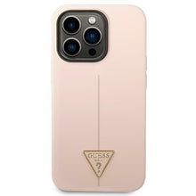 Заредете изображение във визуализатора на галерията – Guess GUHCP14XSLTGP iPhone 14 Pro Max 6.7" pink/pink hardcase Silicone Triangle
