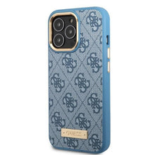 Заредете изображение във визуализатора на галерията – Guess GUHMP13LU4GPRB iPhone 13 Pro / 13 6.1 "blue / blue hard case 4G Logo Plate MagSafe - TopMag
