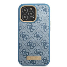 Заредете изображение във визуализатора на галерията – Guess GUHMP13LU4GPRB iPhone 13 Pro / 13 6.1 "blue / blue hard case 4G Logo Plate MagSafe - TopMag
