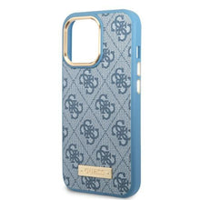 Заредете изображение във визуализатора на галерията – Guess GUHMP13LU4GPRB iPhone 13 Pro / 13 6.1 "blue / blue hard case 4G Logo Plate MagSafe - TopMag
