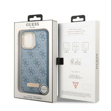 Заредете изображение във визуализатора на галерията – Guess GUHMP13LU4GPRB iPhone 13 Pro / 13 6.1 "blue / blue hard case 4G Logo Plate MagSafe - TopMag
