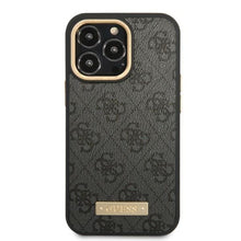 Заредете изображение във визуализатора на галерията – Guess GUHMP13LU4GPRK iPhone 13 Pro / 13 6.1 "black / black hard case 4G Logo Plate MagSafe - TopMag
