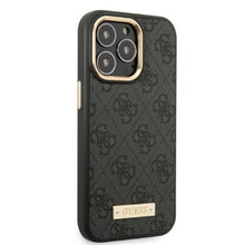Заредете изображение във визуализатора на галерията – Guess GUHMP13LU4GPRK iPhone 13 Pro / 13 6.1 "black / black hard case 4G Logo Plate MagSafe - TopMag
