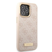 Заредете изображение във визуализатора на галерията – Guess GUHMP13LU4GPRP iPhone 13 Pro / 13 6.1 "pink / pink hard case 4G Logo Plate MagSafe - TopMag
