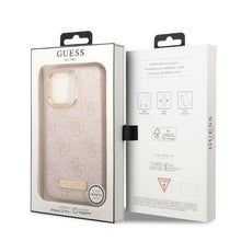 Заредете изображение във визуализатора на галерията – Guess GUHMP13LU4GPRP iPhone 13 Pro / 13 6.1 "pink / pink hard case 4G Logo Plate MagSafe - TopMag
