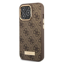 Заредете изображение във визуализатора на галерията – Guess GUHMP13LU4GPRW iPhone 13 Pro / 13 6.1 "brown / brown hard case 4G Logo Plate MagSafe - TopMag
