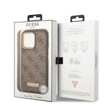 Заредете изображение във визуализатора на галерията – Guess GUHMP13LU4GPRW iPhone 13 Pro / 13 6.1 "brown / brown hard case 4G Logo Plate MagSafe - TopMag
