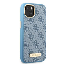 Заредете изображение във визуализатора на галерията – Guess GUHMP13MU4GPRB iPhone 13 6.1 "blue / blue hard case 4G Logo Plate MagSafe - TopMag
