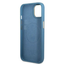 Заредете изображение във визуализатора на галерията – Guess GUHMP13MU4GPRB iPhone 13 6.1 "blue / blue hard case 4G Logo Plate MagSafe - TopMag
