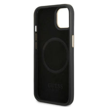 Заредете изображение във визуализатора на галерията – Guess GUHMP13MU4GPRK iPhone 13 6.1 "black / black hard case 4G Logo Plate MagSafe - TopMag
