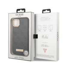 Заредете изображение във визуализатора на галерията – Guess GUHMP13MU4GPRK iPhone 13 6.1 "black / black hard case 4G Logo Plate MagSafe - TopMag
