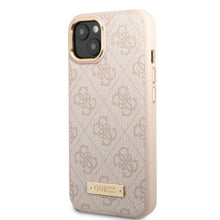 Заредете изображение във визуализатора на галерията – Guess GUHMP13MU4GPRP iPhone 13 6.1 "pink / pink hard case 4G Logo Plate MagSafe - TopMag
