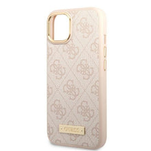 Заредете изображение във визуализатора на галерията – Guess GUHMP13MU4GPRP iPhone 13 6.1 "pink / pink hard case 4G Logo Plate MagSafe - TopMag
