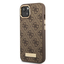 Заредете изображение във визуализатора на галерията – Guess GUHMP13MU4GPRW iPhone 13 6.1 "brown / brown hard case 4G Logo Plate MagSafe - TopMag
