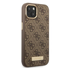 Заредете изображение във визуализатора на галерията – Guess GUHMP13MU4GPRW iPhone 13 6.1 "brown / brown hard case 4G Logo Plate MagSafe - TopMag
