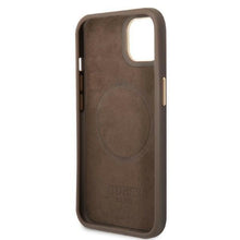 Заредете изображение във визуализатора на галерията – Guess GUHMP13MU4GPRW iPhone 13 6.1 "brown / brown hard case 4G Logo Plate MagSafe - TopMag
