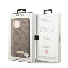 Заредете изображение във визуализатора на галерията – Guess GUHMP13MU4GPRW iPhone 13 6.1 "brown / brown hard case 4G Logo Plate MagSafe - TopMag
