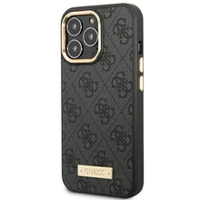 Заредете изображение във визуализатора на галерията – Guess GUHMP14LU4GPRK iPhone 14 Pro 6.1 "black / black hard case 4G Logo Plate MagSafe - TopMag
