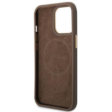 Заредете изображение във визуализатора на галерията – Guess GUHMP14LU4GPRW iPhone 14 Pro 6.1 "brown / brown hard case 4G Logo Plate MagSafe - TopMag
