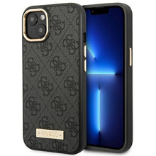 Заредете изображение във визуализатора на галерията – Guess GUHMP14MU4GPRK iPhone 14 Plus 6.7 "black / black hard case 4G Logo Plate MagSafe - TopMag
