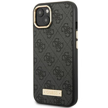 Заредете изображение във визуализатора на галерията – Guess GUHMP14SU4GPRK iPhone 14 6.1 "black / black hard case 4G Logo Plate MagSafe - TopMag
