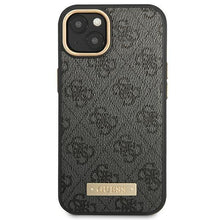 Заредете изображение във визуализатора на галерията – Guess GUHMP14SU4GPRK iPhone 14 6.1 "black / black hard case 4G Logo Plate MagSafe - TopMag
