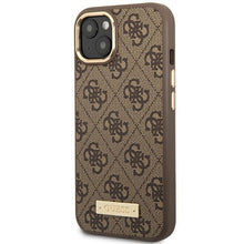 Заредете изображение във визуализатора на галерията – Guess GUHMP14SU4GPRW iPhone 14 6.1 "brown / brown hard case 4G Logo Plate MagSafe - TopMag
