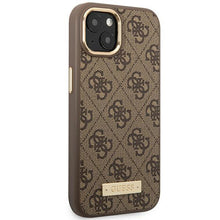 Заредете изображение във визуализатора на галерията – Guess GUHMP14SU4GPRW iPhone 14 6.1 "brown / brown hard case 4G Logo Plate MagSafe - TopMag

