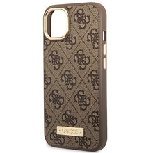 Заредете изображение във визуализатора на галерията – Guess GUHMP14SU4GPRW iPhone 14 6.1 "brown / brown hard case 4G Logo Plate MagSafe - TopMag
