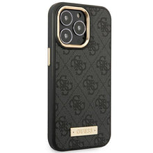 Заредете изображение във визуализатора на галерията – Guess GUHMP14XU4GPRK iPhone 14 Pro Max 6.7 "black / black hard case 4G Logo Plate MagSafe - TopMag
