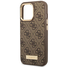 Заредете изображение във визуализатора на галерията – Guess GUHMP14XU4GPRW iPhone 14 Pro Max 6.7 "brown / brown hard case 4G Logo Plate MagSafe - TopMag
