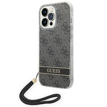 Заредете изображение във визуализатора на галерията – Guess GUOHCP14LH4STK iPhone 14 Pro 6.1 "black / black hardcase 4G Print Strap - TopMag
