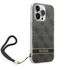 Заредете изображение във визуализатора на галерията – Guess GUOHCP14LH4STK iPhone 14 Pro 6.1 "black / black hardcase 4G Print Strap - TopMag
