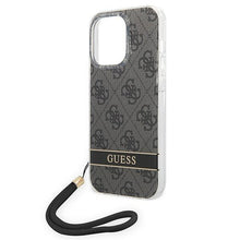 Заредете изображение във визуализатора на галерията – Guess GUOHCP14LH4STK iPhone 14 Pro 6.1 "black / black hardcase 4G Print Strap - TopMag
