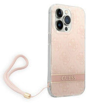 Заредете изображение във визуализатора на галерията – Guess GUOHCP14LH4STP iPhone 14 Pro 6.1 "pink / pink hardcase 4G Print Strap - TopMag

