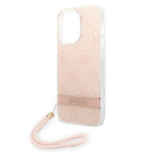 Заредете изображение във визуализатора на галерията – Guess GUOHCP14LH4STP iPhone 14 Pro 6.1 "pink / pink hardcase 4G Print Strap - TopMag
