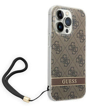 Заредете изображение във визуализатора на галерията – Guess GUOHCP14LH4STW iPhone 14 Pro 6.1 "brown / brown hardcase 4G Print Strap - TopMag
