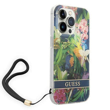 Заредете изображение във визуализатора на галерията – Guess GUOHCP14LHFLSB iPhone 14 Pro 6.1 "blue / blue hardcase Flower Strap - TopMag
