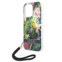 Заредете изображение във визуализатора на галерията – Guess GUOHCP14LHFLSB iPhone 14 Pro 6.1 "blue / blue hardcase Flower Strap - TopMag

