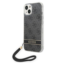 Заредете изображение във визуализатора на галерията – Guess GUOHCP14MH4STK iPhone 14 Plus 6.7 "black / black hardcase 4G Print Strap - TopMag
