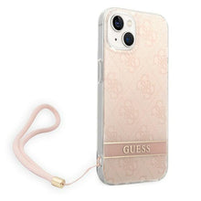 Заредете изображение във визуализатора на галерията – Guess GUOHCP14MH4STP iPhone 14 Plus 6.7 "pink / pink hardcase 4G Print Strap - TopMag

